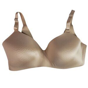 Soma Vanishing Back Wireless Bra Tan Brown 38D Adjustable Straps Seamless Cup